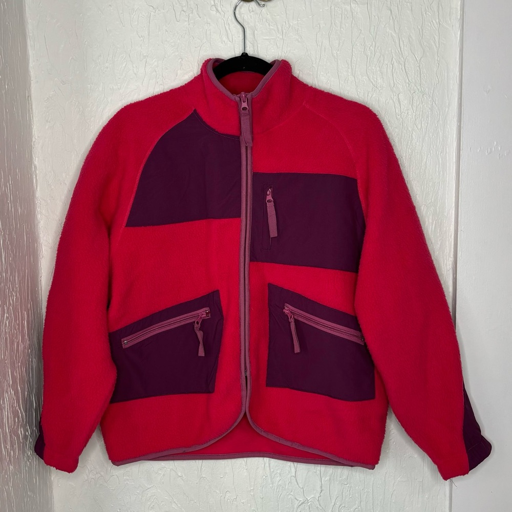 NWT BDG Urban Outfitters Pink Purple Fleece Full Zip Jacket Size XS